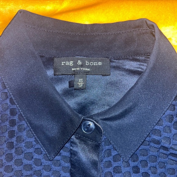 Navy Rag & Bone Mesh Shirt - Picture 4 of 7